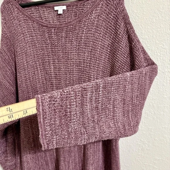 Pure Jill Sweater Women XL Mauve Textured Knit Cotton Blend Oversized Cozy - Picture 5 of 12
